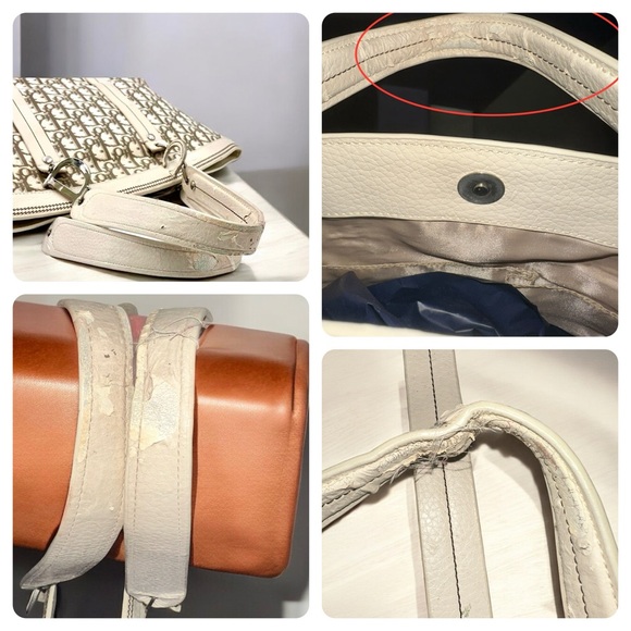 CHRISTIAN DIOR Beige Diorissimo Trotter Canvas Emb Flowers Monogram Bag FLAWS - Picture 8 of 16